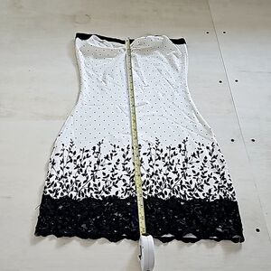 Strapless party top cream and black